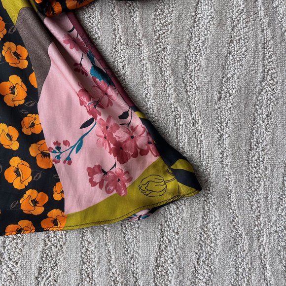 ZARA Patchwork Satin Dress EUC - Picture 12 of 16